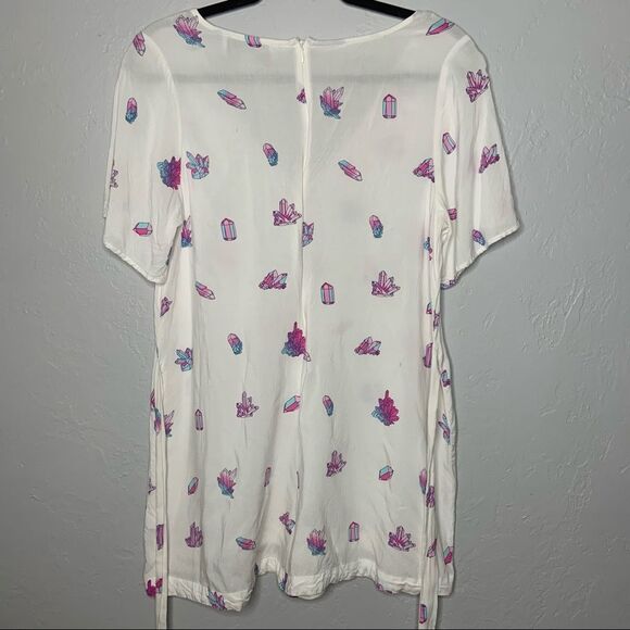 Sz Small Wildfox White Neon Purple Crystal Romper - Picture 7 of 12